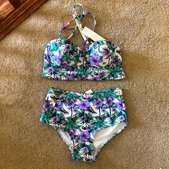 NWT La Plage 2 Piece High Waist Bikini - Picture 1 of 7